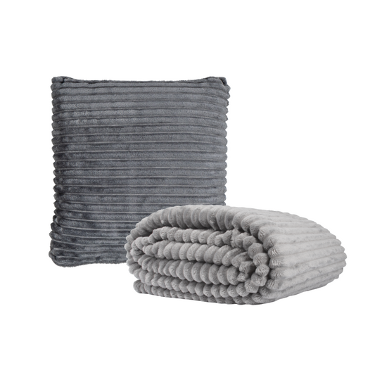 Cojín Manta Gris Oscuro INV26