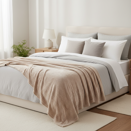Manta Fleece Panal 125x150cm Beige