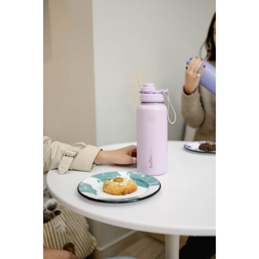 Botella Agua Térmica Buffer Morea 950ml +4 Tapas Lila