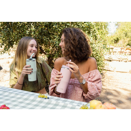 Mug Vaso Térmico Buffer Roques 750 ml + 2 Tapas Pinky