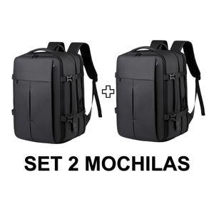 Set de 2 Mochilas de Viaje Viral T83 Expandibles hasta 38 L Negro + Negro Navigator