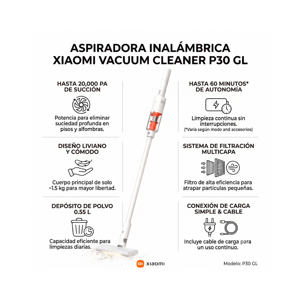 Aspiradora Xiaomi Vacuum Cleaner P30 GL