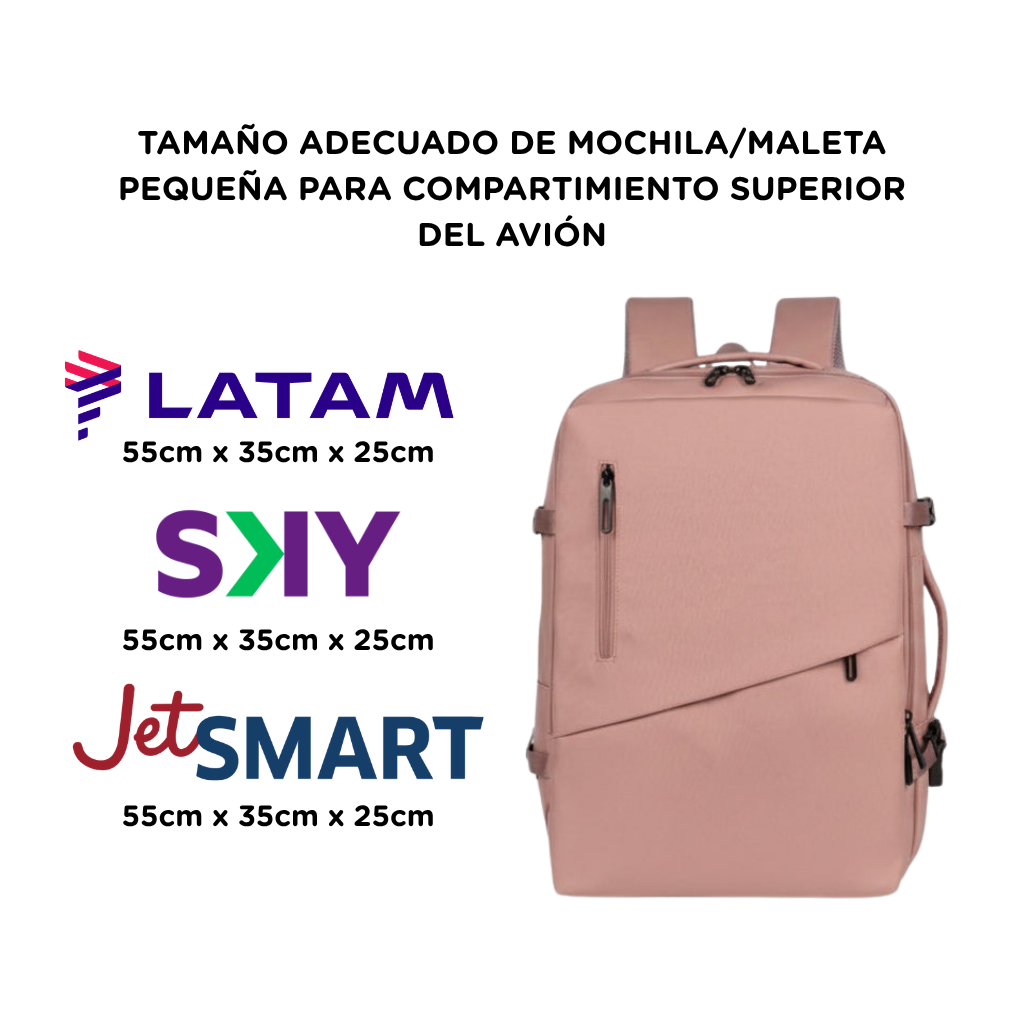 ✈️Combo 2 Mochilas Viaje Viral XL. Premium Travel 36L: 1 Negra + 1 Rosada XL 💧Resistente al Agua Navigator.