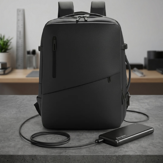 Combo 1 Mochila viaje viral 36L Negra + 1 Powerbank Energizer 10.000 mAh