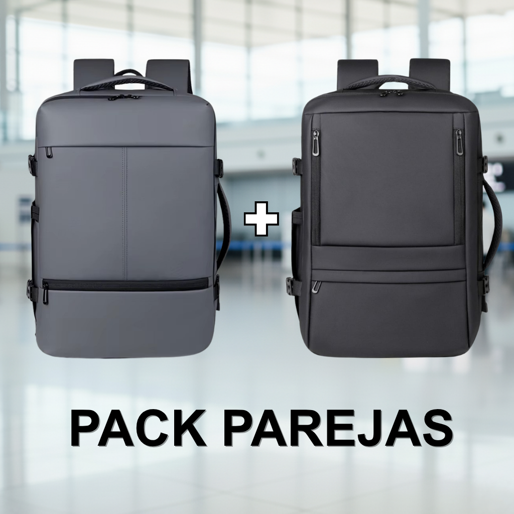 Combo 2 Mochilas Viaje Impermeable XL 38L Navigator. 1 T90 Gris + 1 T91 Negra