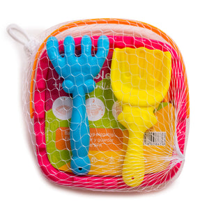 Kit Balde Plegable Naranjo/Fucsia