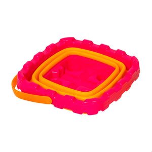 Kit Balde Plegable Naranjo/Fucsia