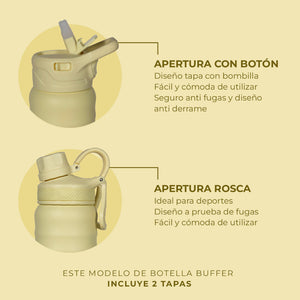 Botella Agua Térmica Yosemite 700ml Acero Inox Agua Fría y Caliente Lemon