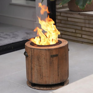 Fogón Ecofuego Cerámico Símil Madera Sin Humo 37 cm Breinz