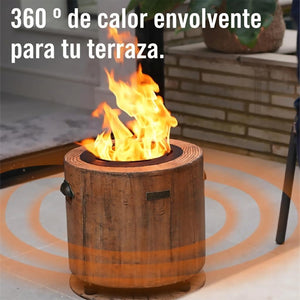 Fogón Ecofuego Cerámico Símil Madera Sin Humo 37 cm Breinz