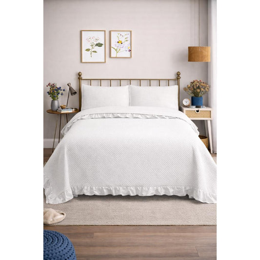 Cubrecama Quilt Reversible 2 Plazas Queen Magic White Martiné