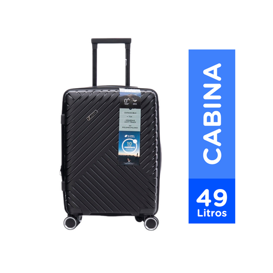 Maleta Kippi Cabina (S) Rígida Ultra Resistente y Expandible Negro