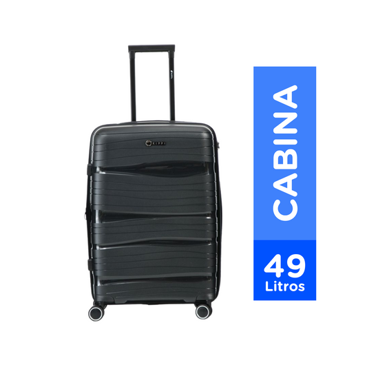Maleta Kippi Cabina (S) Rígida Ultra Resistente y Expandible Wavy Negro