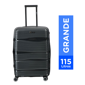 Combo 2 Maletas. Maleta Kippi (L) Rígida Wavy Negro y Maleta de Cabina (S) Rosado Oscuro