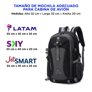 Mochila de Viaje y Outdoor 33L. Negra