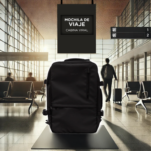 Mochila de Viaje Viral (Cabina Avión). Expandible hasta 44 L. BLACK