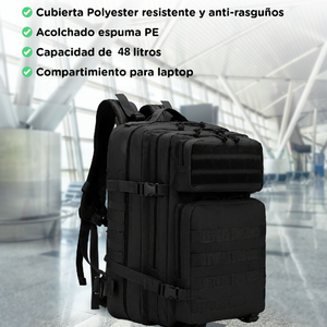 Mochila Viaje Táctica Impermeable Expandible 40L Navigator