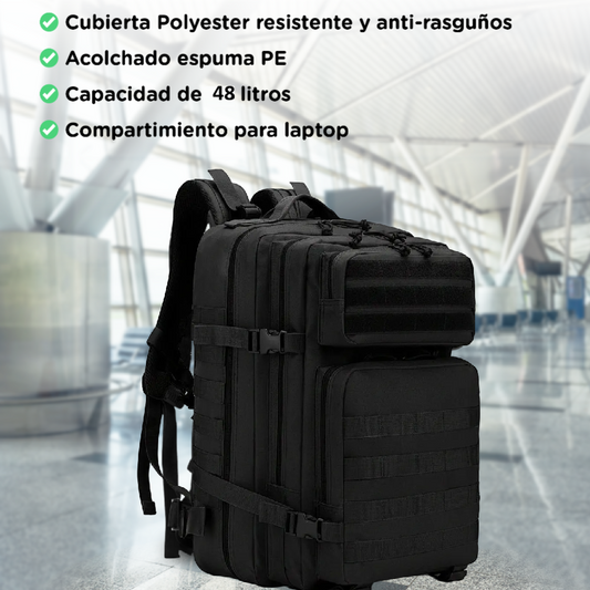 Mochila Viaje Táctica Impermeable Expandible 48L Navigator