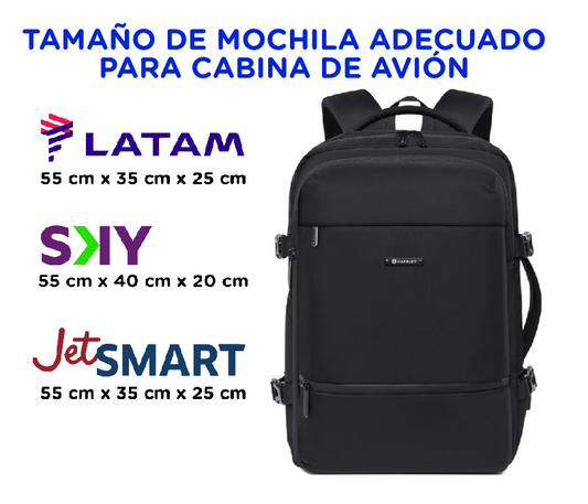 Mochila de Viaje Viral Cabina 40L. Resistente al agua. Hardley Viator. Balistica + Usb