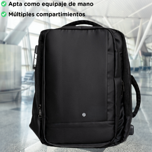 Combo 2 Mochilas de Viaje Viral Cabina 44 L Gout Black y Mochila de Viaje Viral Cabina 30L, Candado de Seguridad. Resistentes al Agua