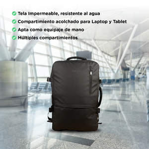 Combo 2 Mochilas Viaje Viral: 1 Mochila 44 L Gout Black y 1 Mochila Viaje Viral Cabina 31L Premium Beige. Resistentes al agua