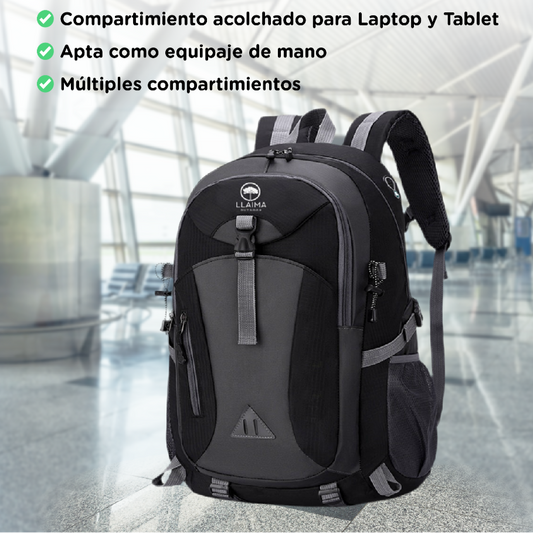Mochila de Viaje y Outdoor 33L. Negra