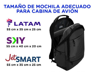 Combo Mochila Saxoline Cardiff Black + Mouse Inalámbrico + Audífonos Bluetooth