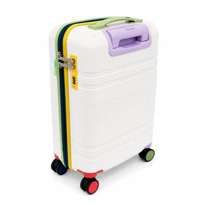 Maleta de Cabina 20" 45L con Candado Blanco y Multicolor Marksman