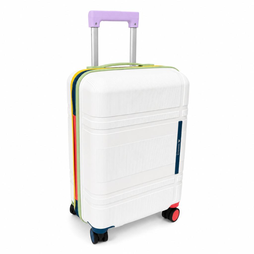Maleta de Cabina 20" 45L con Candado Blanco y Multicolor Marksman