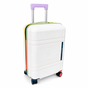 Maleta de Cabina 20" 45L con Candado Blanco y Multicolor Marksman
