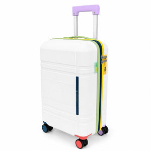 Maleta de Cabina 20" 45L con Candado Blanco y Multicolor Marksman