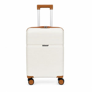 Maleta de Cabina 20" 45L con Candado Blanco y Café Marksman