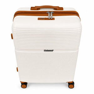 Maleta Mediana 24" 72L con Candado Blanco y Café Marksman
