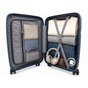 Combo Maleta Cabina S 20" Azul Royal Marksman Ultra Resistente + Travel Bag Gout Negro