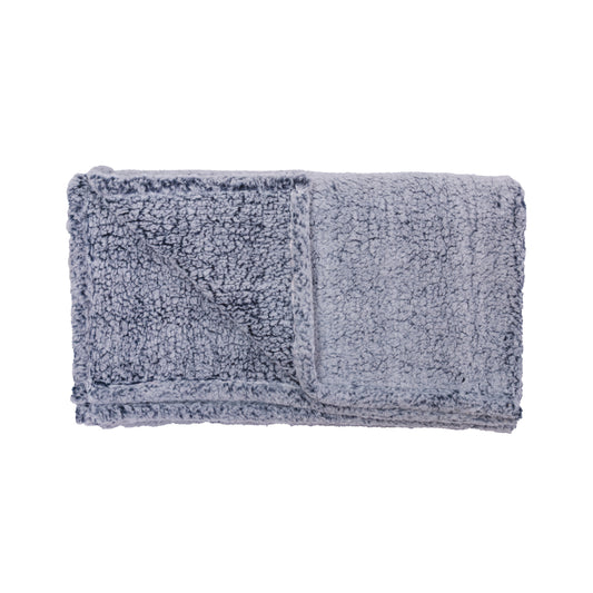 Manta Sherpa 125x150cm Azul Jaspeado