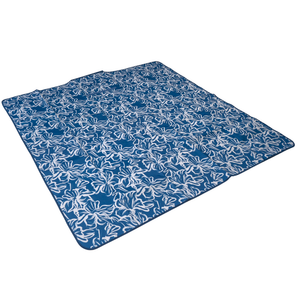 Combo 2 Mantas de Picnic y Playa Impermeable Azul Flores