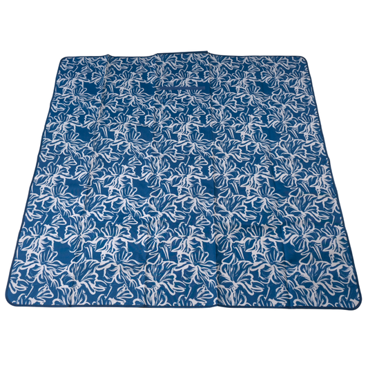 Manta Picnic y Playa Impermeable Azul Flores