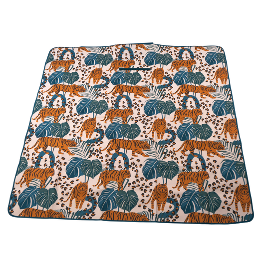 Manta Picnic y Playa Impermeable Beige Tigres