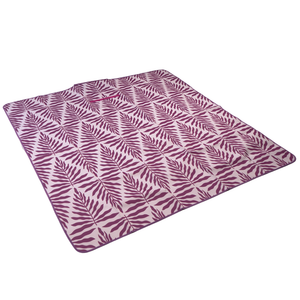 Combo Manta de Picnic o Playa Impermeable Malva Étnica y Verde Flores