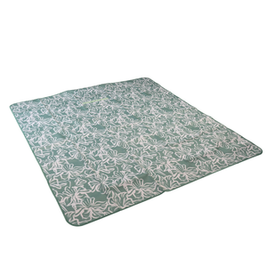 Combo 2 Mantas de Picnic y Playa Impermeable Verde Flores