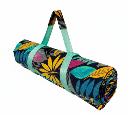 Manta Picnic Lavable Hojas Azul