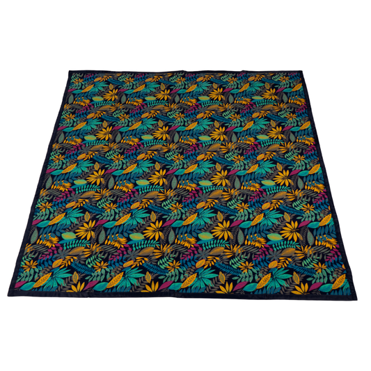 Manta Picnic Lavable Hojas Azul