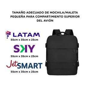Combo 2 Mochila Viaje (Cabina Avión): 1 Mochila 40L Black + Mochila de Viaje Viral Cabina 45 L. Resistente al Agua. Kippi Pistacho