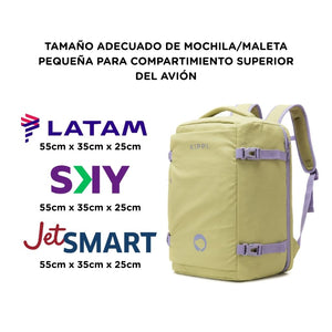 Combo Mochilas de Viaje Viral Kippi 45L Pistacho + Rosada Resistentes al Agua.