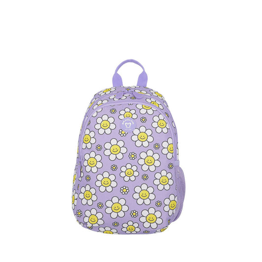 Mochila Infantil homeschool flores lila