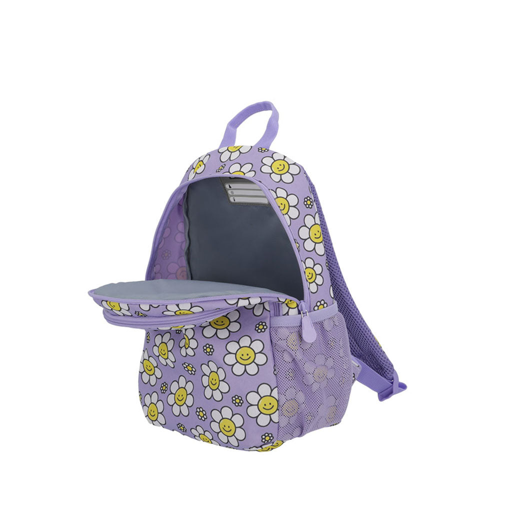 Mochila Infantil homeschool flores lila