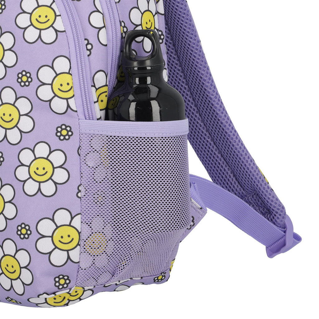 Mochila Infantil homeschool flores lila