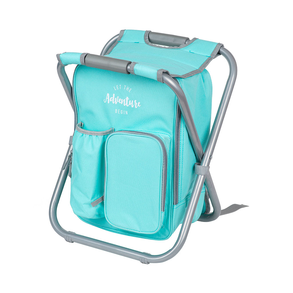 Mochila cooler con silla aqua