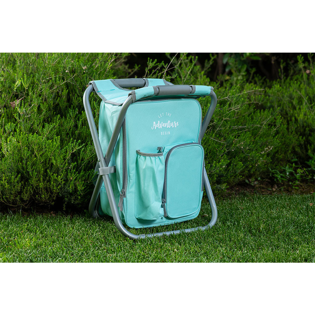 Mochila Cooler Con Silla Camping - Aqua