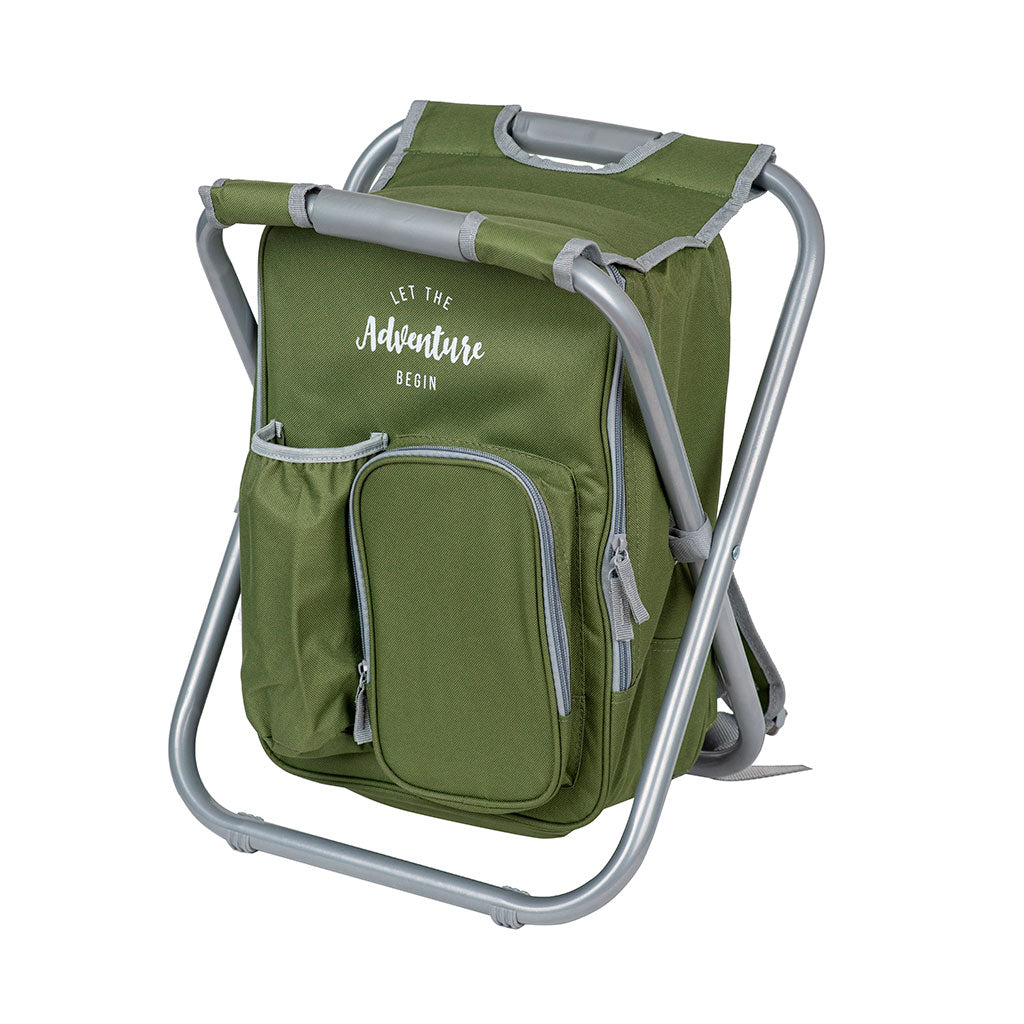 Mochila Cooler Con Silla Camping - Verde